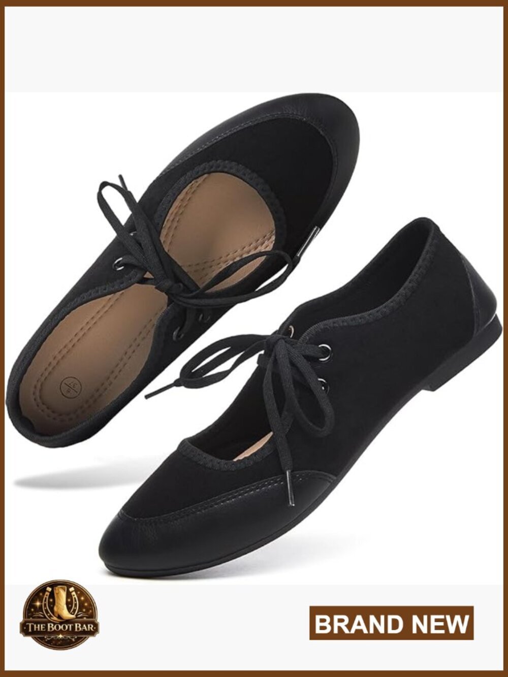 Vintage Suede Mary Jane Flats Lace Up Ballet Shoes Women Retro Dress Flats